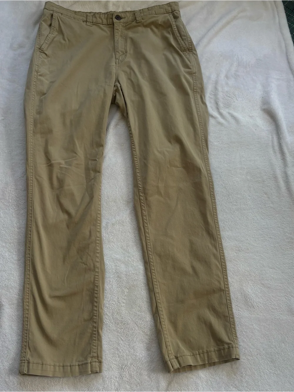 George Men's Straight Leg Chino Pants Khaki Beige/tan Athletic Fit Size 34x32